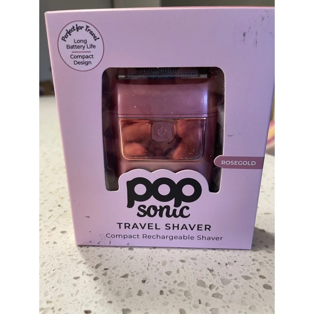 Pop Sonic Travel Shaver Compact Rechargeable Foil Razor‎ Rose Gold NEW